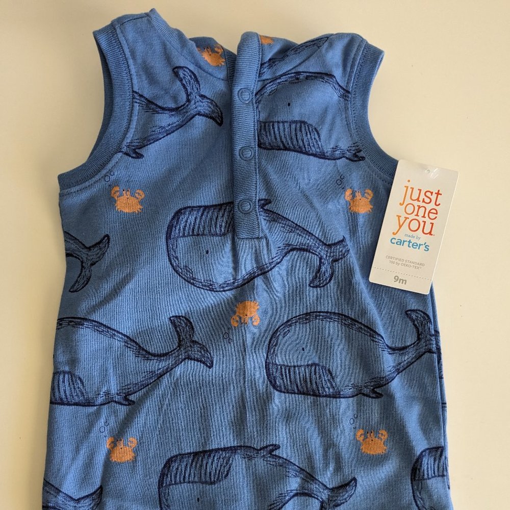 Carter's Whale Romper w/ Hoodie (NWT)